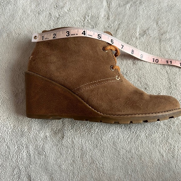 Sperry Top-Sider Stella Prow Lace-Up Wedge Chukka Ankle Boot Suede Leather Taupe - Picture 16 of 17
